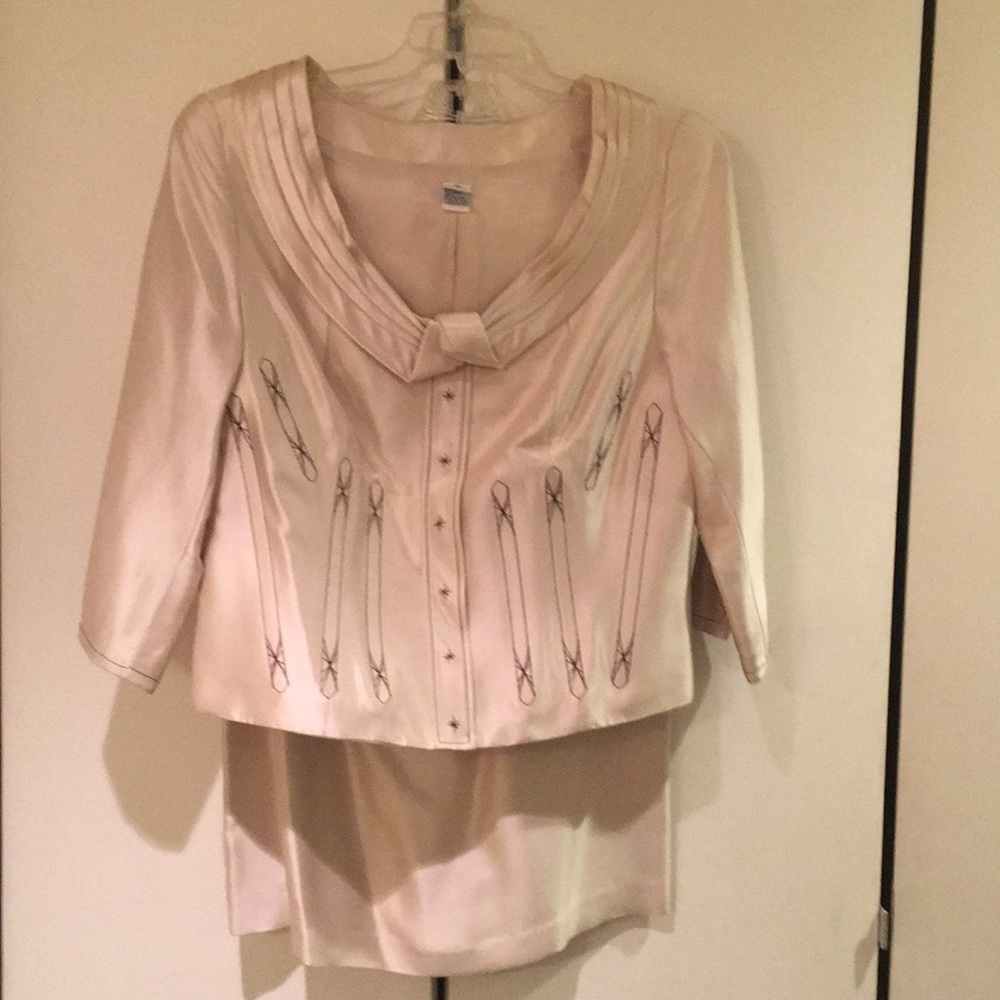 Ivory couture silk 1950’s inspired suit